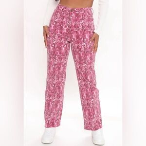 Fashion Nova All In The Swirl Straight Leg Jeans